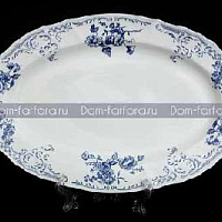 Блюдо овальное 36см Синие розы (3шт кор) Bernadotte