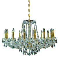 Люстра 16 рожковая золотые плафоны 