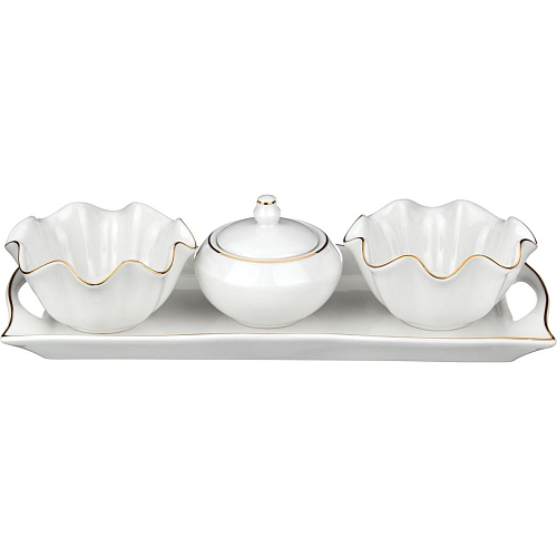 Набор для соуса/варенья 4 пр с подставкой