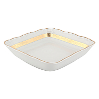 Салатник 25см квадратный 1шт Золотая лента