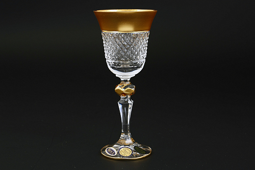 Набор фужеров 60мл 6шт хрусталь с золотом