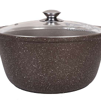 Жаровня 5л со стеклянной кр Кофейный Мрамор Кукмара