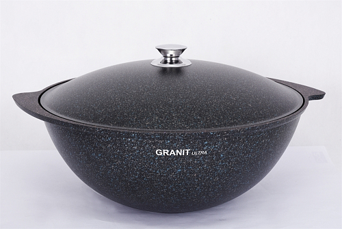 Казан для плова 6л со стек. крышкой Granit ultra Blue Kukmara
