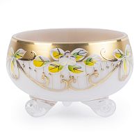 Конфетница 13см золото белый фон Star Crystal 