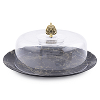 Блюдо с крышкой 33см c крышкой Black