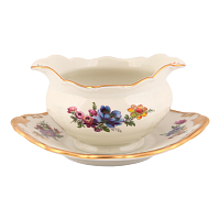 Соусник 1шт Мейсенский букет Слоновая кость