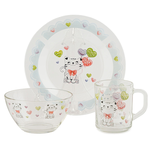 Набор детской посуды 3пр Котенок Набор детской посуды 3пр Котенок