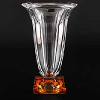 Ваза 33см Magma желтая ножка Crystalite Bohemia