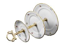 Горка 3 яруса Мейсенский цветок слоновая кость Аристократ Queen's Crown