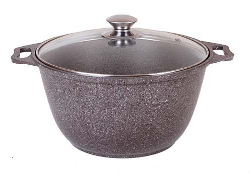 Кастрюля 4л со стекл. крышкой Кофейный мрамор Кастрюля 4л со стекл. крышкой Кофейный мрамор