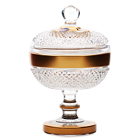 Варенница с крышкой 11,6см н/н хрусталь с золотом Фелиция Crystal HeArt