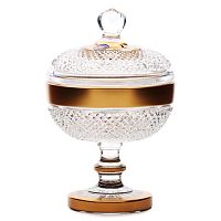 Варенница с крышкой 11,6см н/н хрусталь с золотом Фелиция Crystal HeArt