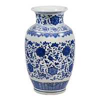 Ваза глянцевая овальная 30см Blue & White
