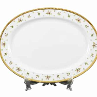 Блюдо овальное 36см Constanza Creme Primavera Gold Falkenporzellan