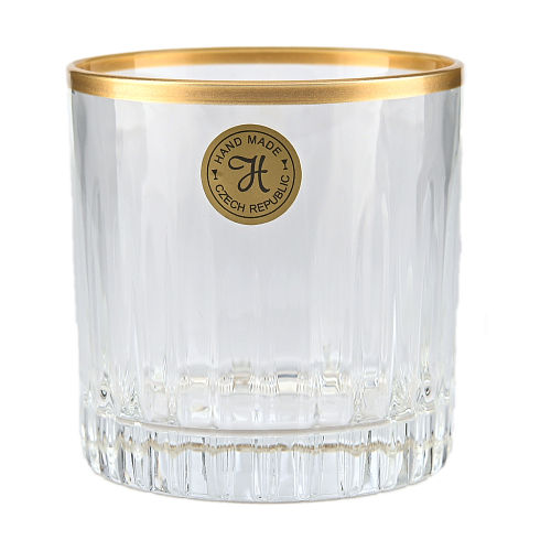 Набор стаканов 313мл 6шт Timeless золотая полоса RCR Nano Glass