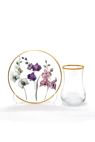 Набор армудов с блюдцами на 6 персон Orkide Набор армудов с блюдцами на 6 персон Orkide