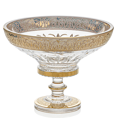 Конфетница 255мл хрусталь с золотом