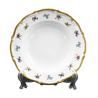 Набор тарелок 23см глубоких 6шт Мейсенский цветок Queen's Crown