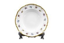 Набор тарелок 23см глубоких 6шт Мейсенский цветок Queen's Crown