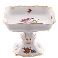 Салатник 21см квадратный н/н Мейсенский букет Queen's Crown