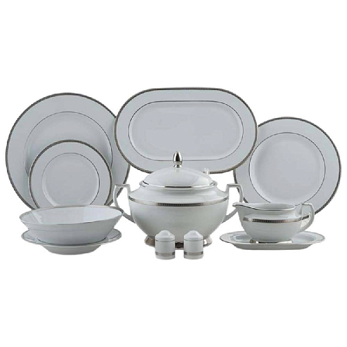 Сервиз столовый 6пер 26пр с супником Constanza Platin 9209 Falkenporzellan Сервиз столовый 6пер 26пр с супником Constanza Platin 9209 Falkenporzellan