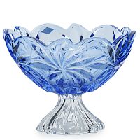 Фруктовница на ножке 28,5см Flora blue Aurum Crystal