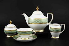 Сервиз чайный 6пер 15пр Valencia Seladon Gold Falkenporzellan 
