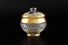 Конфетница 8см с крышкой хрусталь с золотом Фелиция Crystal HeArt