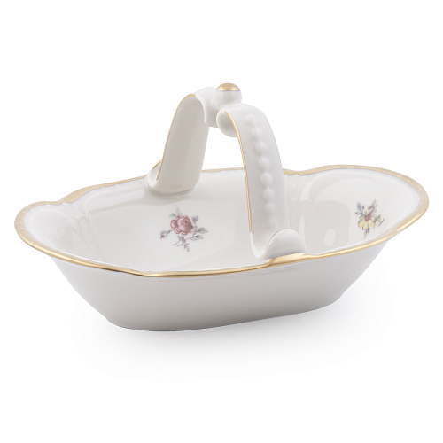 Конфетница корзинка Мейсенский цветок слоновая кость Аристократ Queen's Crown Конфетница корзинка Мейсенский цветок слоновая кость Аристократ Queen's Crown