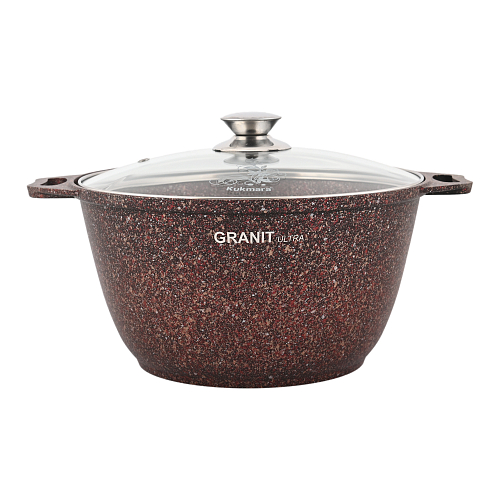 Кастрюля 4л со стекл. кр Granit ultra Red Кукмара