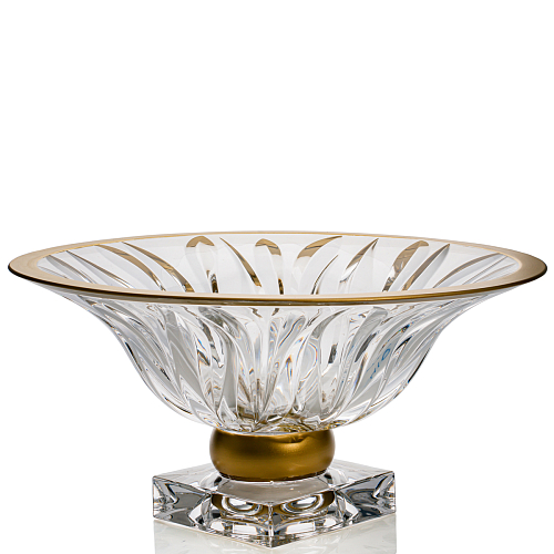 Фруктовница 33см на ножке Flame Матовое золото Pallme Konig