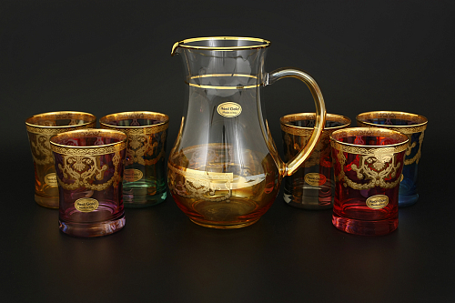 Набор 7пр графин и стаканы Veneziano color