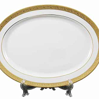 Блюдо овальное 36см Constanza Creme Gold 9349 Falkenporzellan