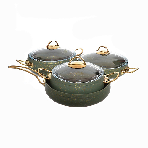 Набор посуды 7пр с а/п покрытием Repast Olive Elite Gold Набор посуды 7пр с а/п покрытием Repast Olive Elite Gold