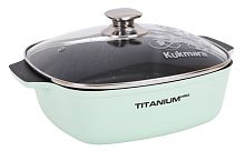 Кастрюля-жаровня 4л 26см квадр со стекл. кр Titanium pro Kukmara