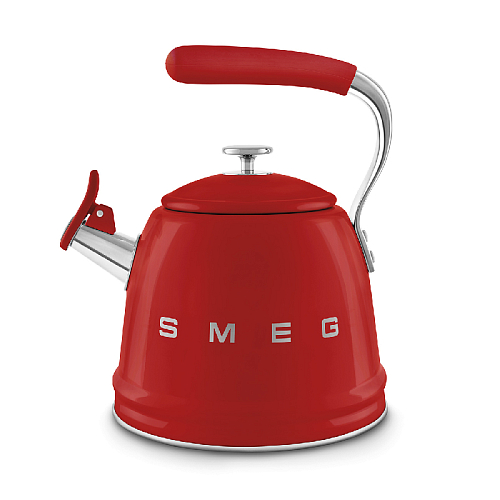 Чайник со свистком 2,3л Smeg красный Стиль 50-х гг Чайник со свистком 2,3л Smeg красный Стиль 50-х гг