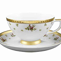 Набор чайных пар 6шт Constanza Creme Primavera Gold Falkenporzellan