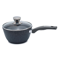 Ковш 1,7л с ручкой и стекл крышкой Premium grey Мечта