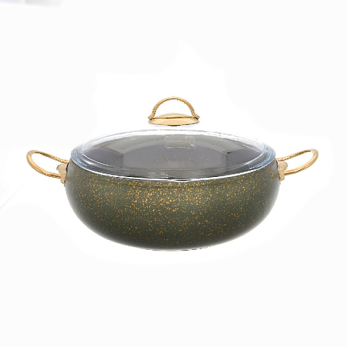 Кастрюля 28см с а/п покрытием Repast Olive Elite Gold