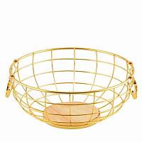 Фруктовница с ручками Square Gold
