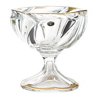 Конфетница 21см на ножке Macao Матовое золото Crystalite Bohemia