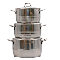 Набор кастрюль 6пр 6,3л 4,5л 3,7л с/кр Rashel