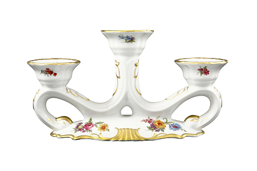 Подсвечник Мейсенский букет Queen's Crown