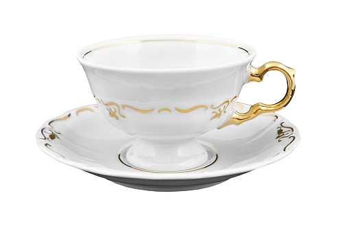 Набор чайных пар 155мл 6шт Золотой узор