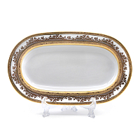 Блюдо овальное 24см Constanza Cobalt Gold 9320 Falkenporzellan 