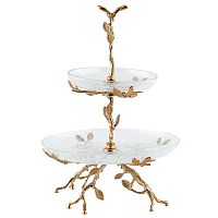 Горка 30,5*30,5*29см Золото Белый обгез Taj Glass