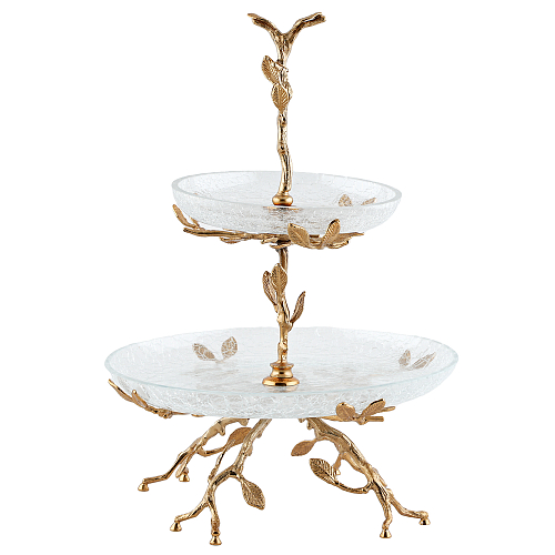 Горка 30,5*30,5*29см Золото Белый обгез Taj Glass