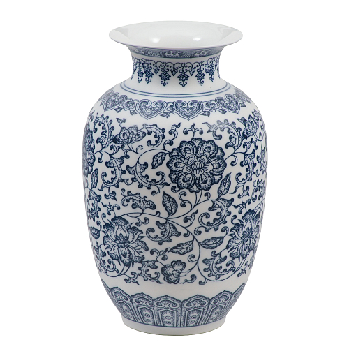 Ваза матовая овальная 25см Blue & White