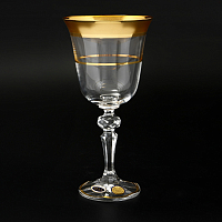 Набор фужеров 220мл 2шт Кристина Матовая полоса золото