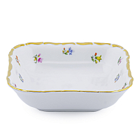 Салатник 16см квадратный 1шт Мелкие цветы Широкая кайма